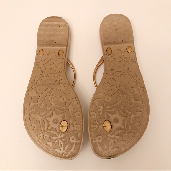 3/20$ Grendene Grendha gold beach flip flop sandals size 8 - Picture 5 of 6